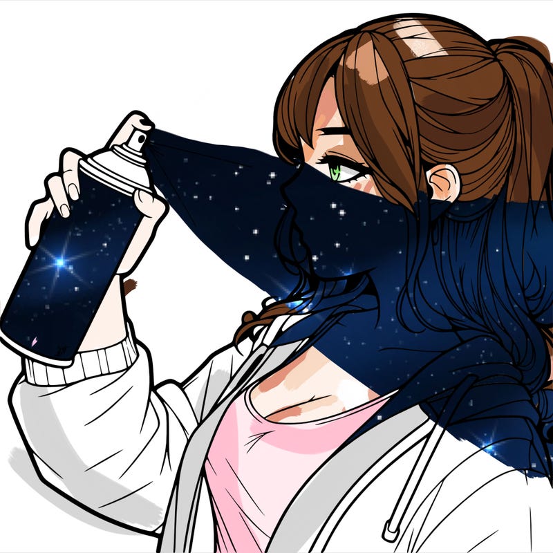 a realistic girl spray, painting