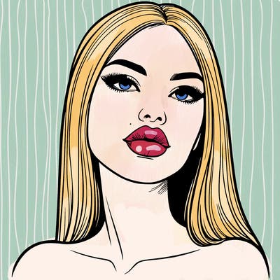 realistic woman with full lips