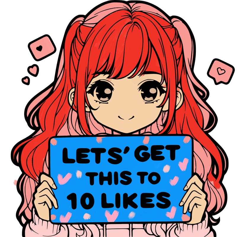 girl holding up sign that says let’s get this to 10 likes realistic