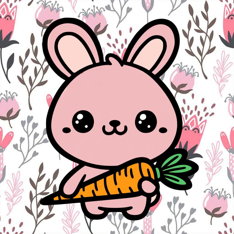 a really cute bunny holding a carrot
