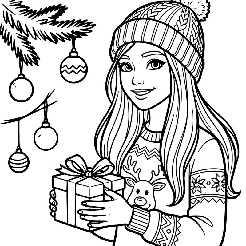 a christmas teenager girl