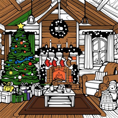 christmas house interior