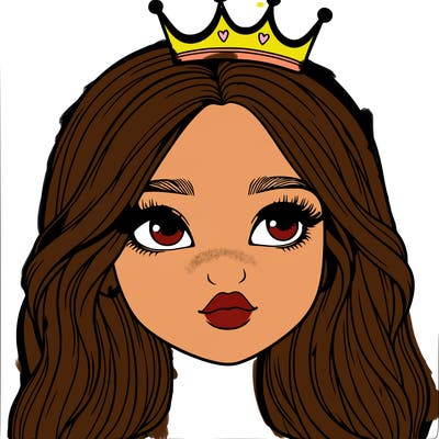 a realistic girl with a crown on