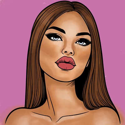 realistic woman with full lips
