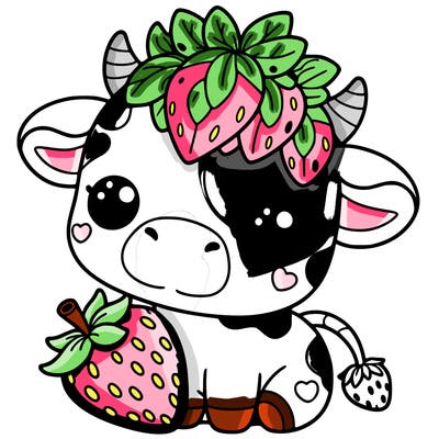 cute strawberry cow