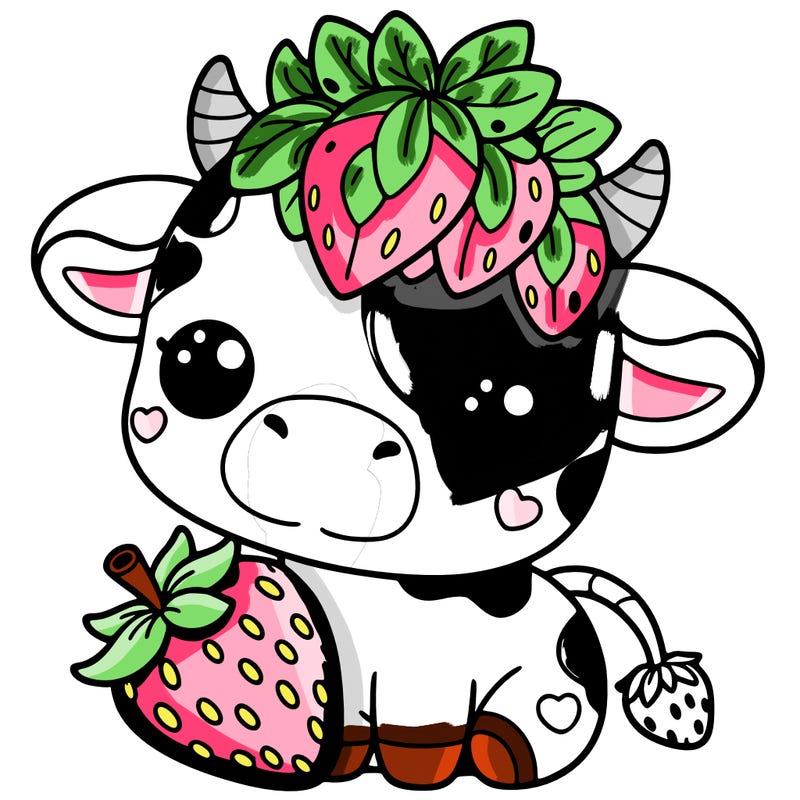 cute strawberry cow