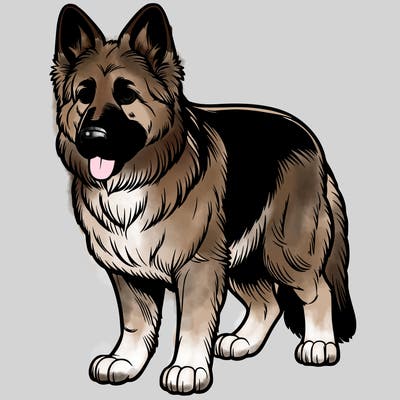realistic german shepard dog