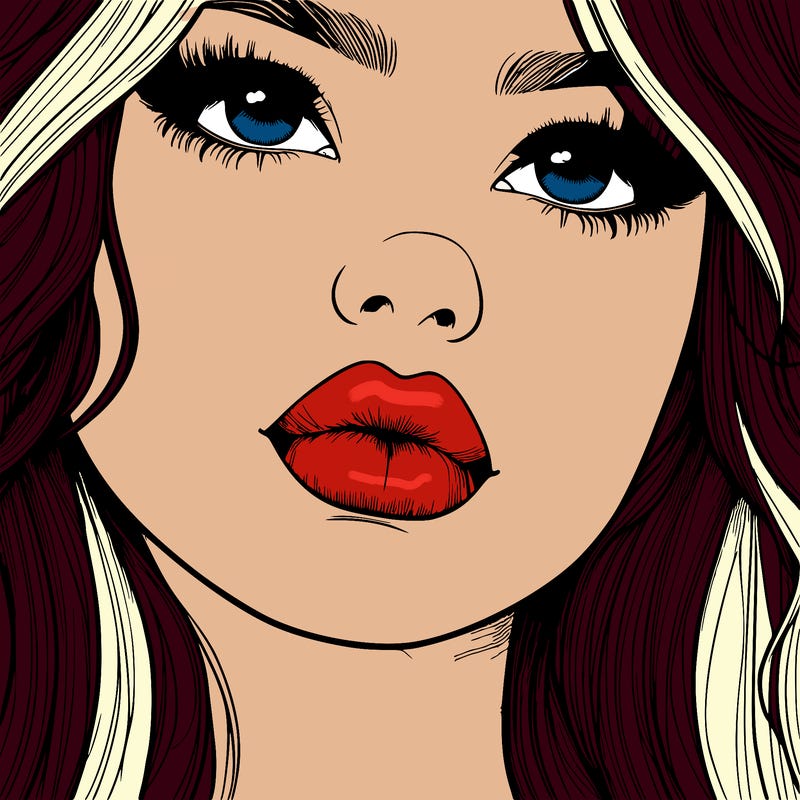 really realistic girl with lips