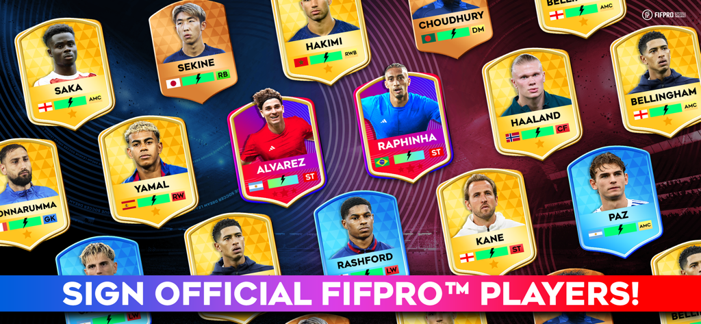 Sign official FIFPRO players in Dream League Soccer 2026 featuring world class soccer stars