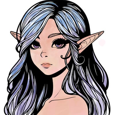 elf girl realistic dark fantasy