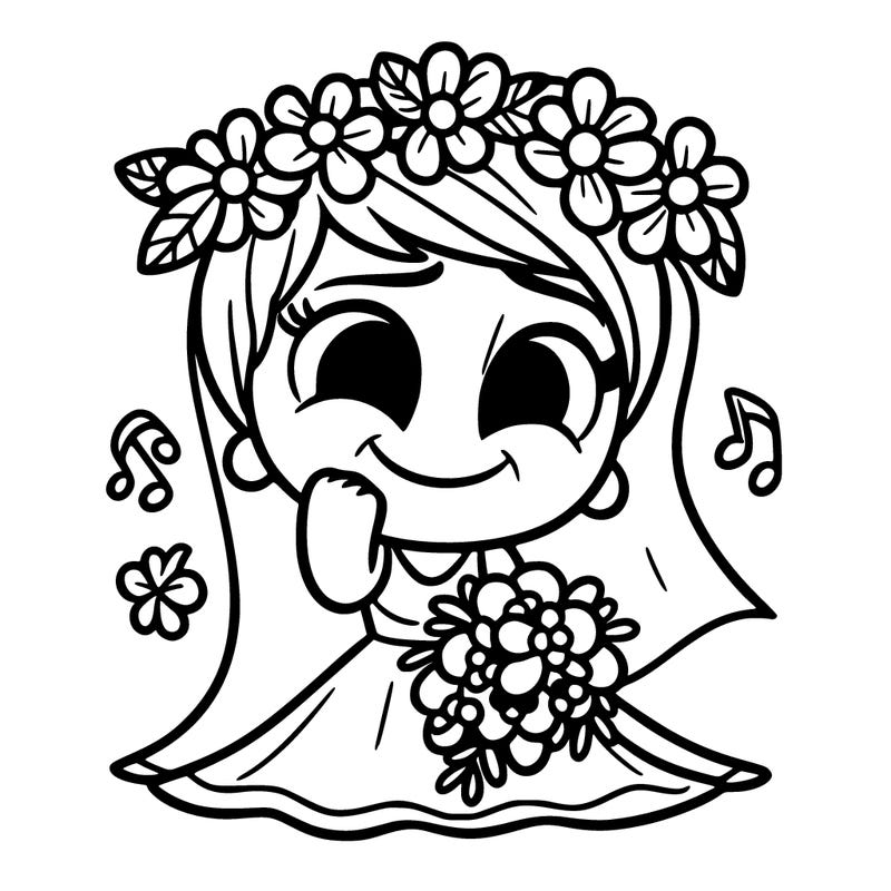 joy from inside out girl with flowers for a wedding day