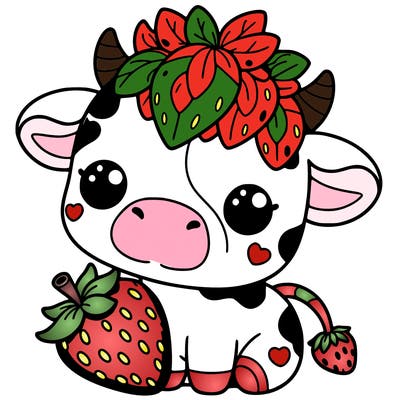 cute strawberry cow