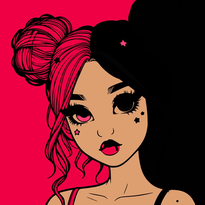 realistic girl with space buns