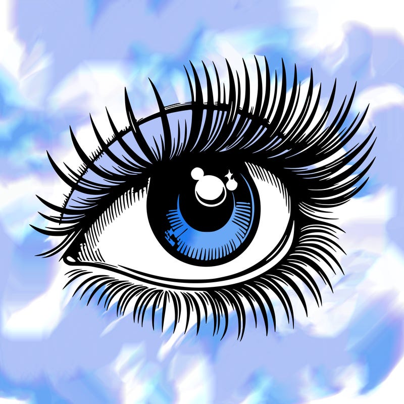 realistic eye long eylashes