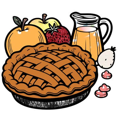 a pie of food