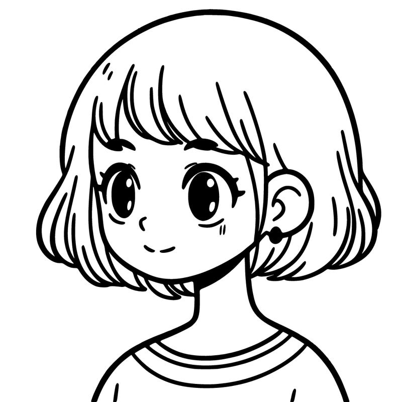a girl with short hair