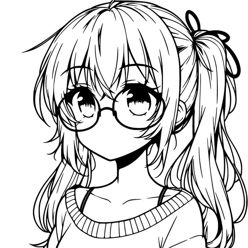 anime girl with glasses