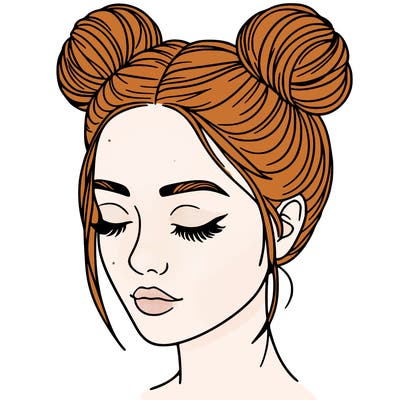 woman with hair buns