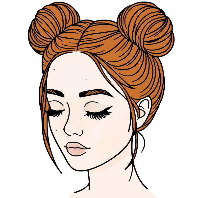 woman with hair buns