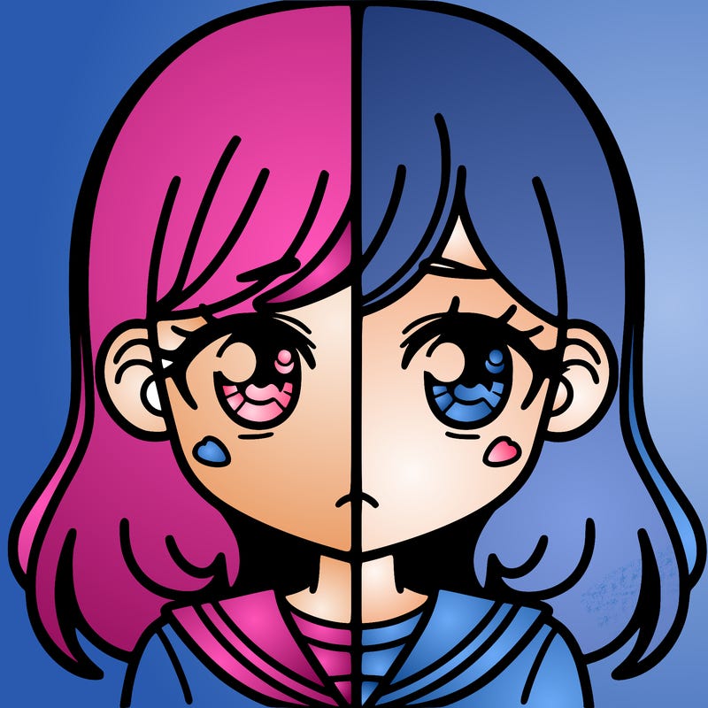 a split of a girl