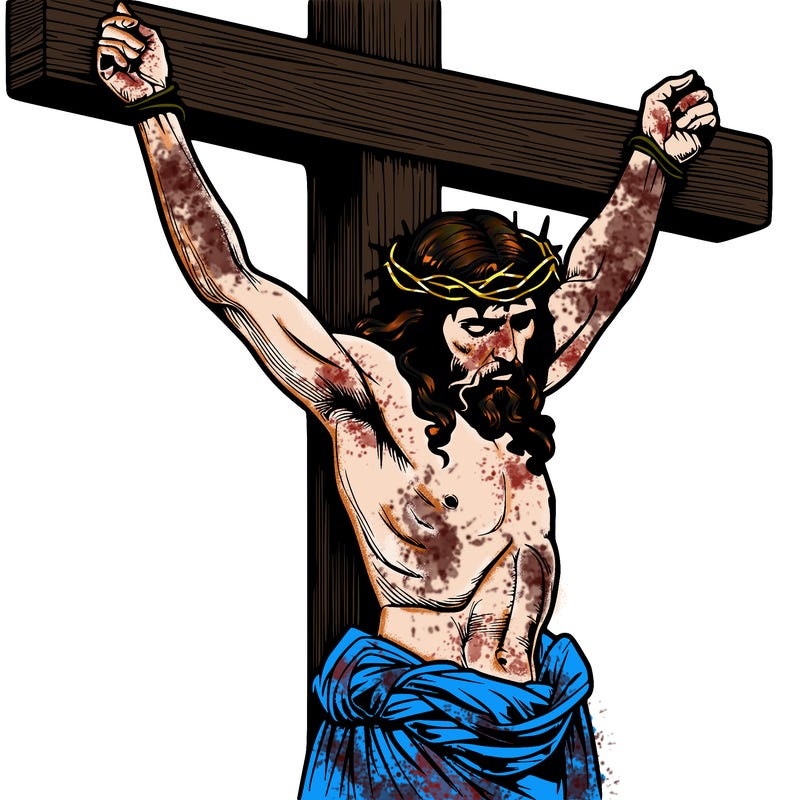 jesus realistic on the cross
