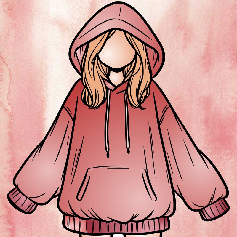 girl in oversized hoodie