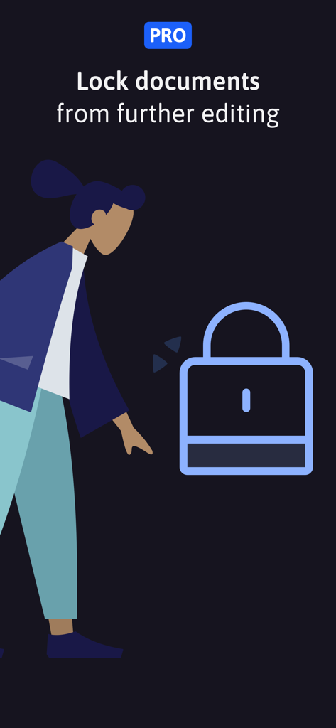 EasyLetter - Send letters - EasyLetter Pro feature illustration showing a lock to protect documents from further editing