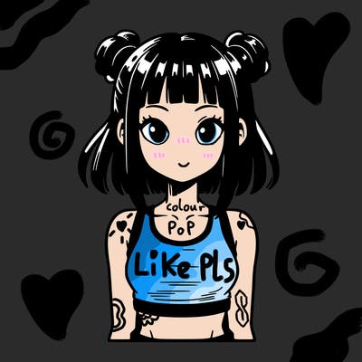 manga girl with crop top