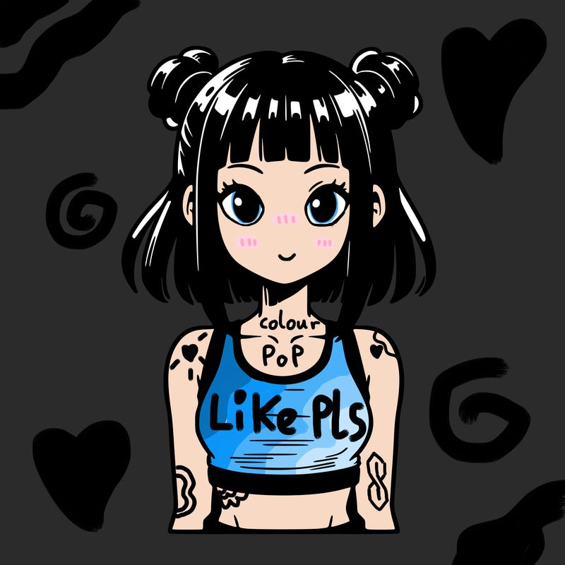 manga girl with crop top