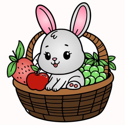 bunny in a fruit basket