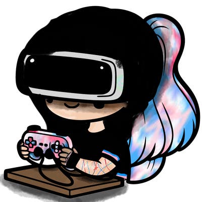 girl playing a vr headset