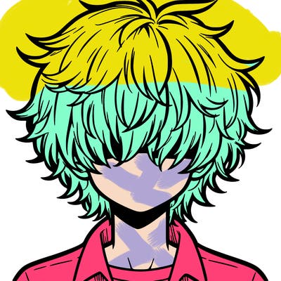 manga boy fluffy hair covering his eyes