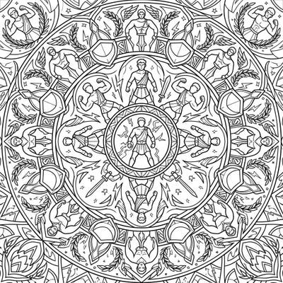 Dive into a world of myth and heroism with this stunning Demigod Mandala coloring page. Designed with clear lines and captivating symmetry, it offers a relaxing and engaging artistic escape perfect for seniors.