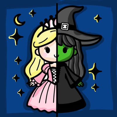 split princess and witch