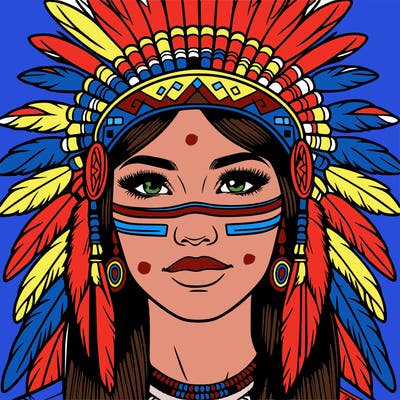 realistic native american woman