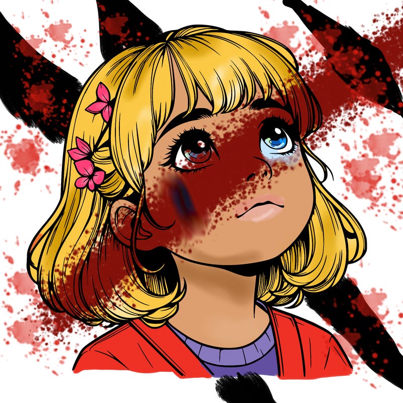 realistic girl looking up