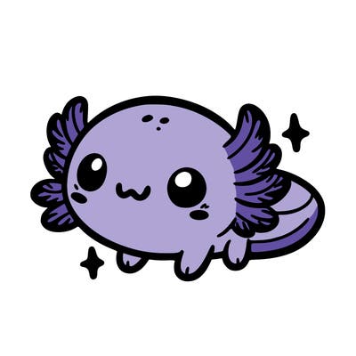 cute easy baby axolotl