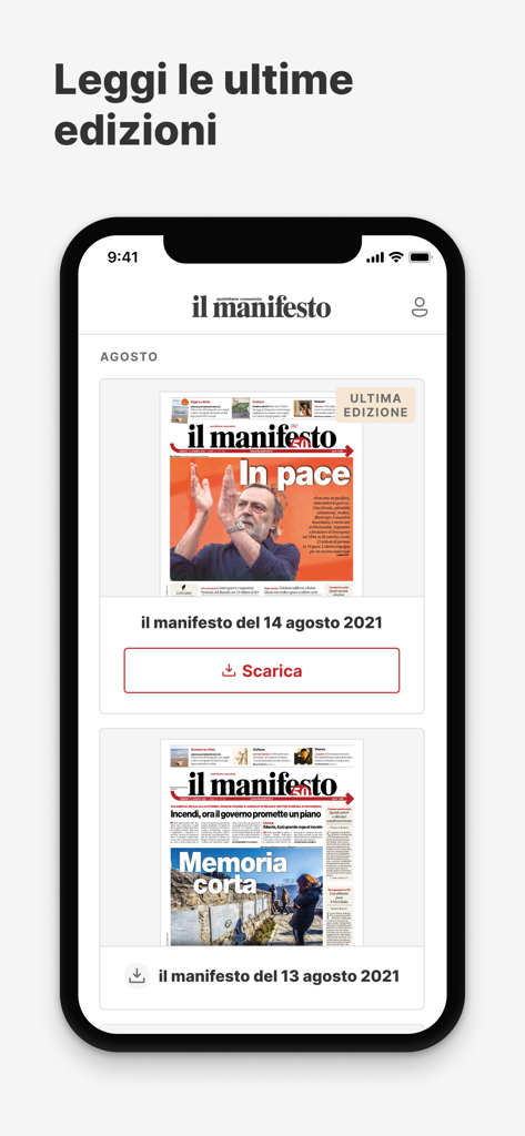 il manifesto - A list of the latest daily newspaper editions available for download in the il manifesto mobile app.