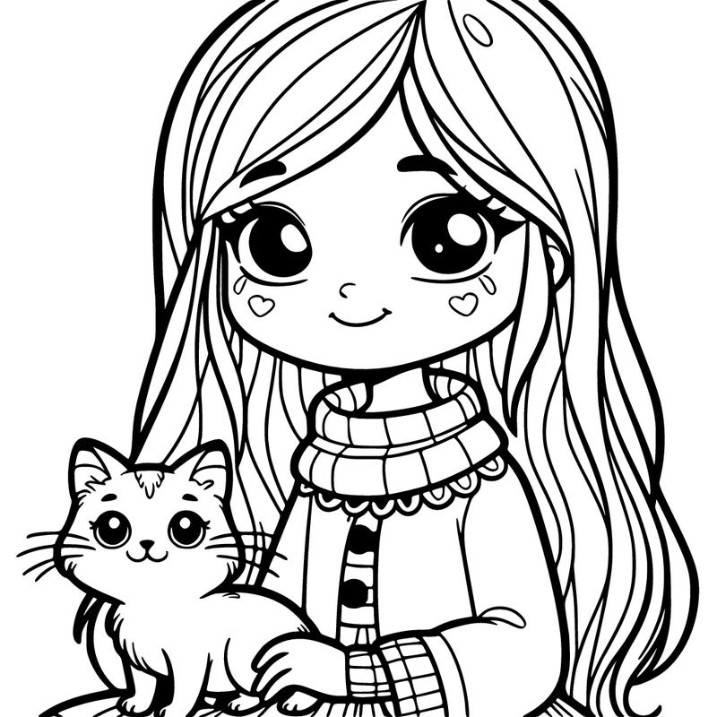 girl with a cat