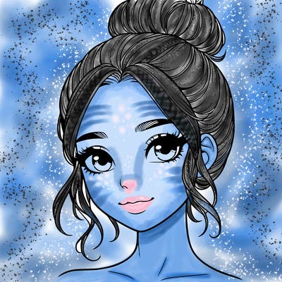 realistic pretty girl with hair in bun