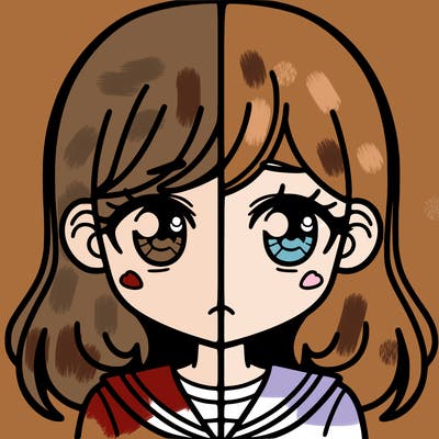 a split of a girl