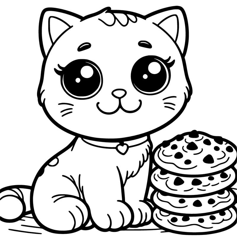 cat with cookies