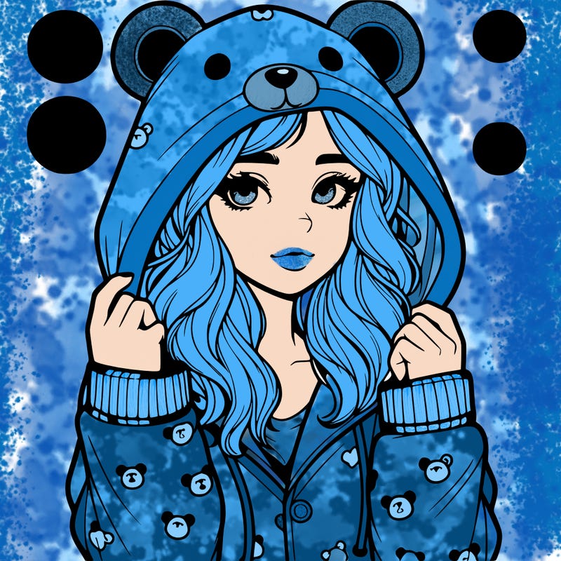realistic girl in a animal pjs hoodie