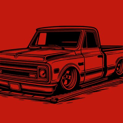 1968 chevrolet c10 truck lowered on the ground