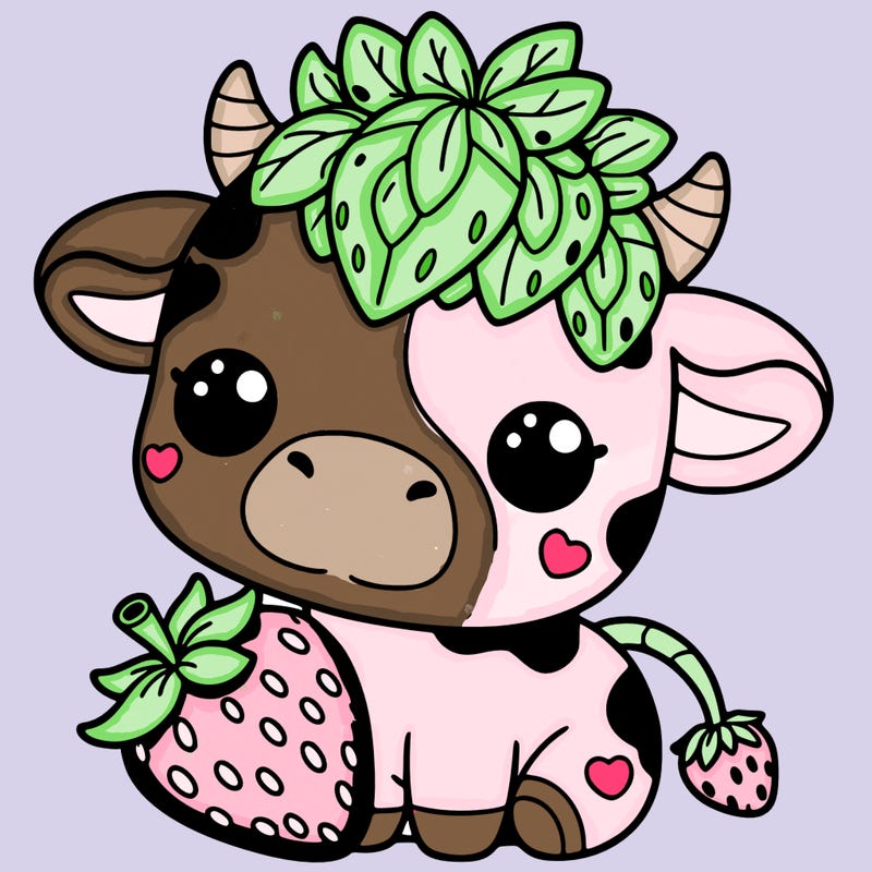 cute strawberry cow