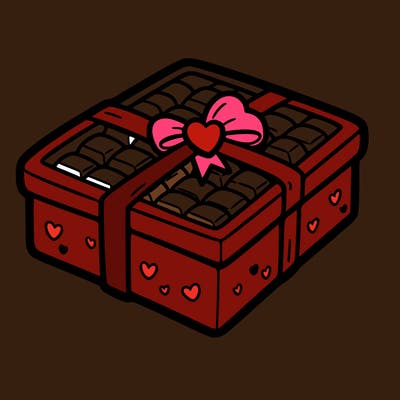 a box of chocolate for valentines day