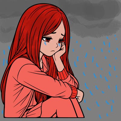 a realistic girl with depression