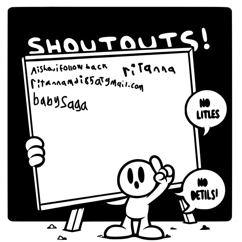 blank canvas that says above it shoutouts