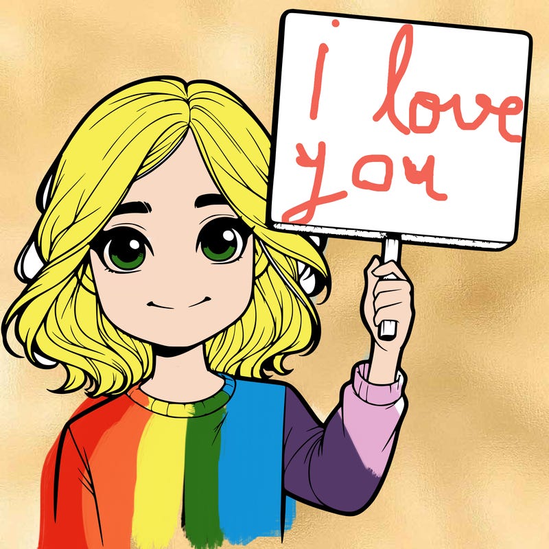 realistic girl holding up a sign