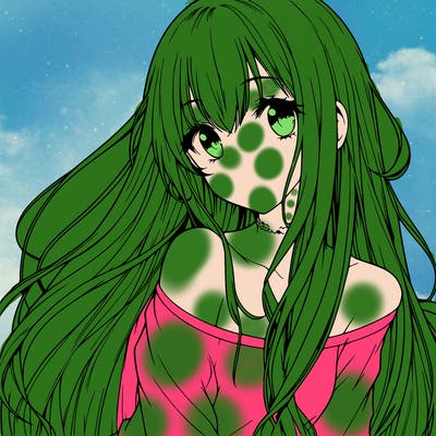 realistic anime girl with really long hair